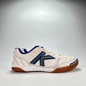 Kelme Millenium Futsal White Navy Blue Lace Up Indoor Soccer Shoes Men’s Size 7